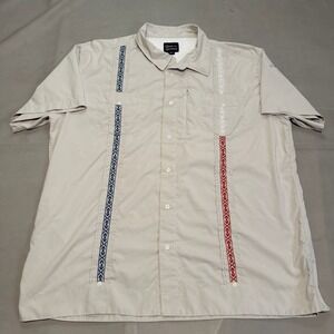 Texas Standard Guayabera Fish Performance Shirt Men 3XL Gray Vent PFG Button7303